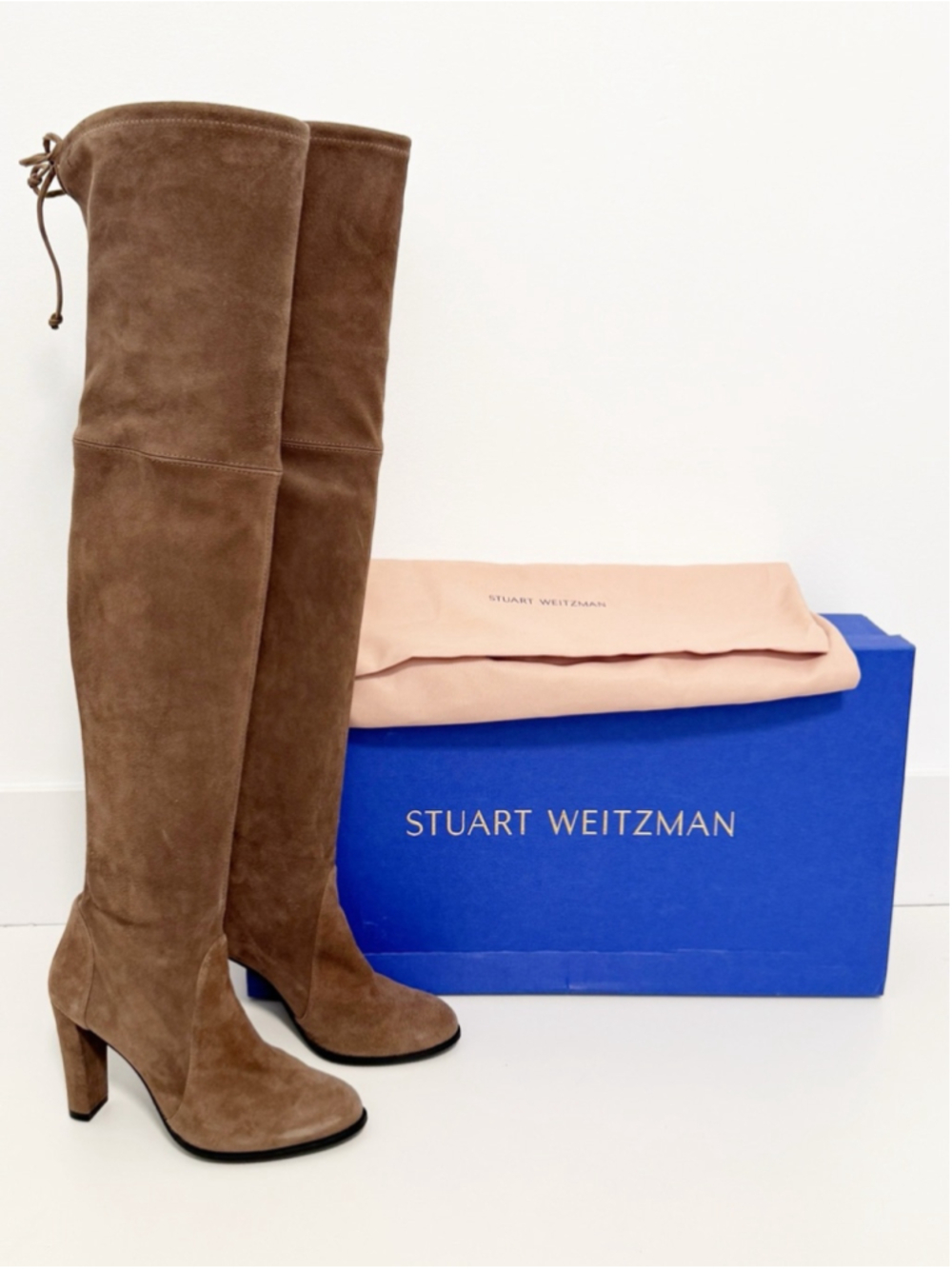 Stuart Weitzman Highland Over the Knee Boots in Taupe size 7.5 - Picture 3 of 11